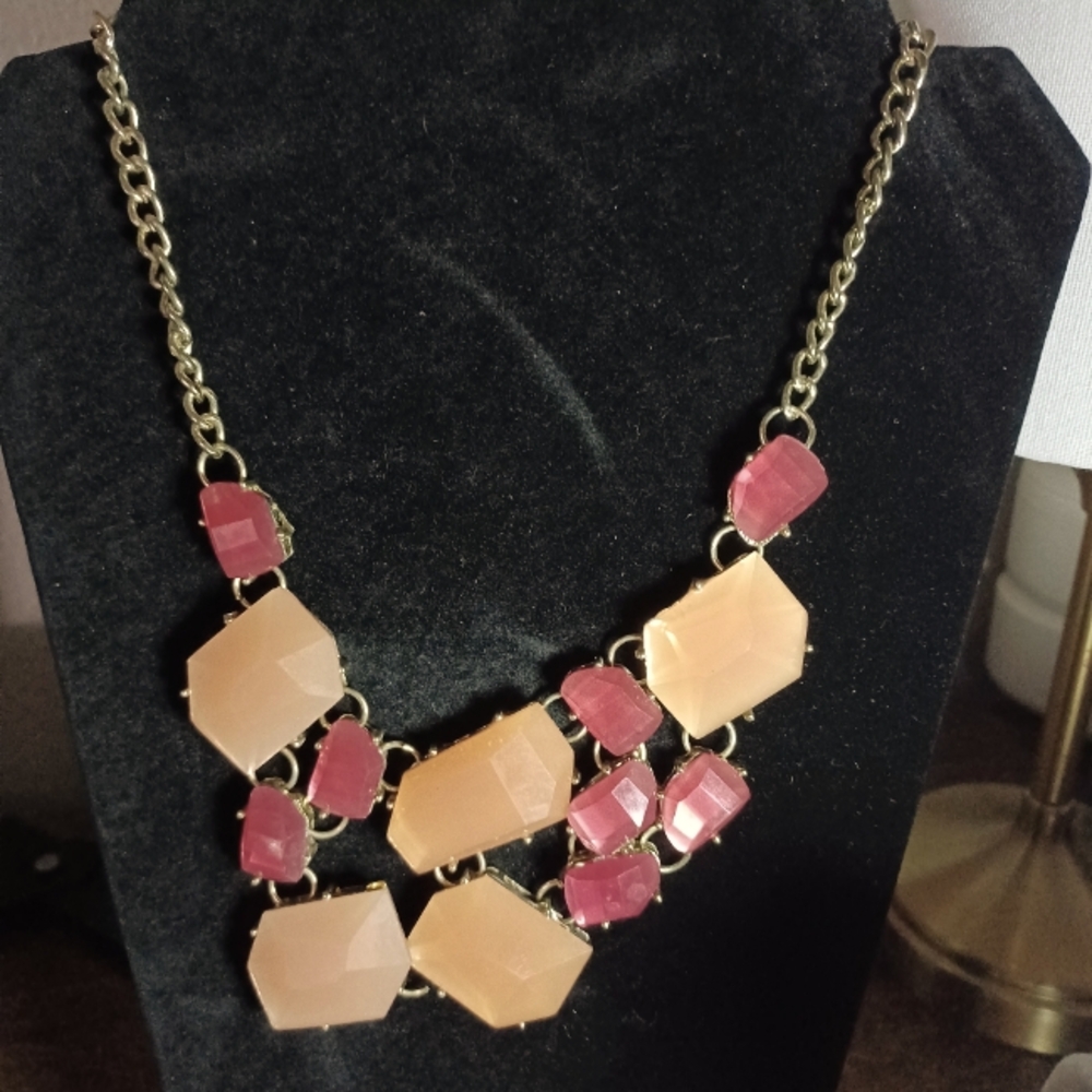 Candy Statement Necklace Gold Tone